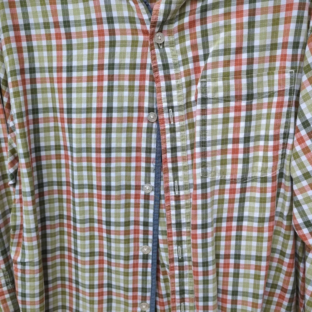 Bob Timberlake Men's All Cotton Oxford Classic Fit Plaid Long Sleeve Shirt Med
